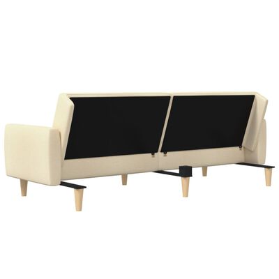 vidaXL Schlafsofa 2-Sitzer Creme Stoff