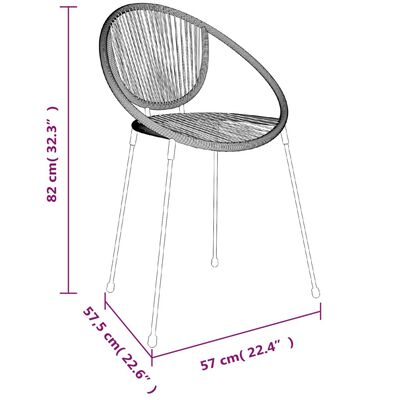 vidaXL 5-tlg. Garten-Essgruppe Schwarz PVC Rattan