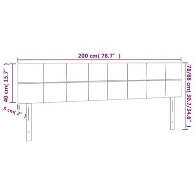 vidaXL Kopfteile 2 Stk. Dunkelgrau 100x5x78/88 cm Samt