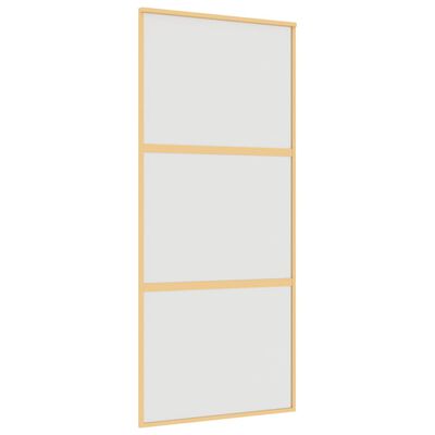 vidaXL Schiebetür Golden 90x205 cm Matt ESG-Glas und Aluminium