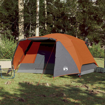 vidaXL Campingzelt mit Vorzelt 4 Personen Orange Wasserdicht
