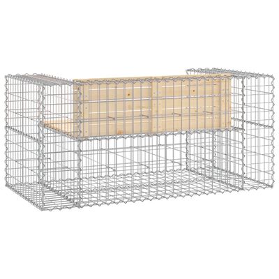 vidaXL Gartenbank aus Gabionen 143x71x65,5 cm Massivholz Kiefer