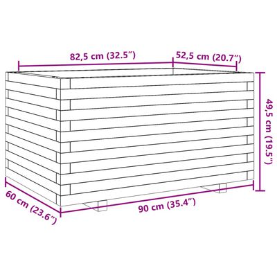 vidaXL Pflanzkübel 90x60x49,5 cm Kiefernholz Imprägniert