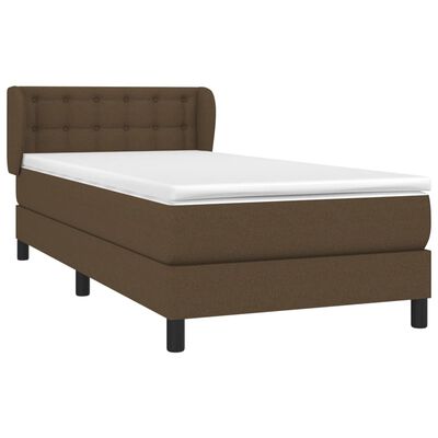 vidaXL Boxspringbett mit Matratze Dunkelbraun 90x190 cm Stoff