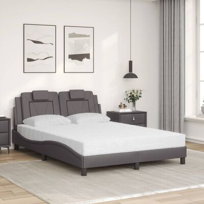 vidaXL Bett mit Matratze Grau 120x200 cm Kunstleder