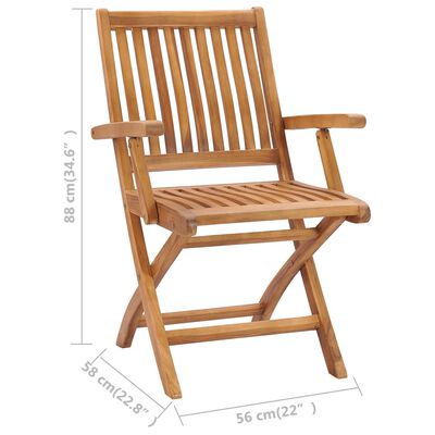 vidaXL Gartenstühle 2 Stk. mit Taupe Kissen Teak Massivholz