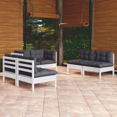 vidaXL 6-tlg. Garten-Lounge-Set mit Kissen Kiefer Massivholz