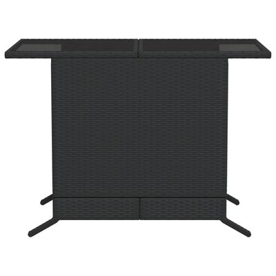 vidaXL 3-tlg. Bistro-Set mit Kissen Schwarz Poly Rattan