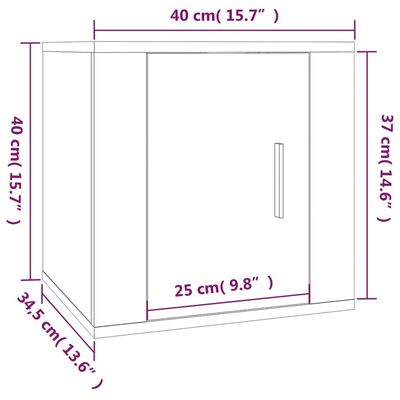 vidaXL TV-Wandschrank Hochglanz-Weiß 40x34,5x40 cm