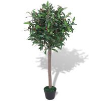 vidaXL Künstlicher Lorbeerbaum mit Topf 120 cm Grün