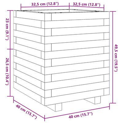 vidaXL Pflanzkübel 40x40x49,5 cm Kiefernholz Imprägniert