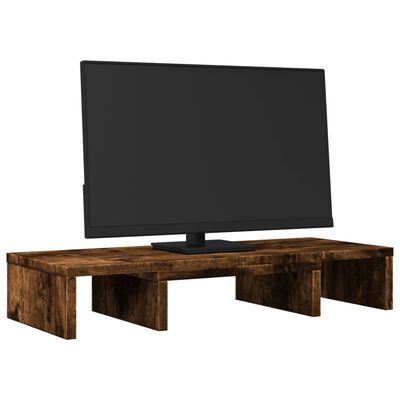 vidaXL Monitorständer Verstellbar Räuchereiche 60x24x10,5 cm