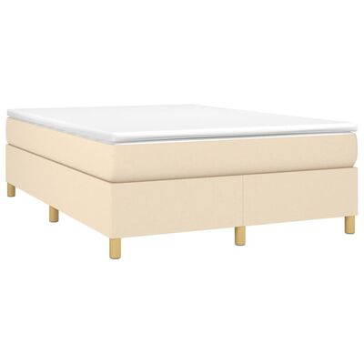 vidaXL Boxspringbett mit Matratze Creme 140x200 cm Stoff