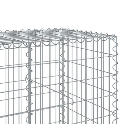 vidaXL Gabione mit Deckel 750x100x100 cm Verzinktes Eisen