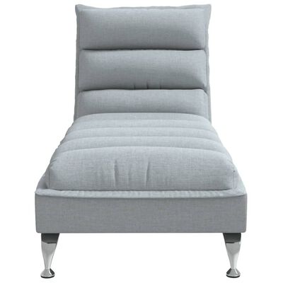 vidaXL Chaiselongue mit Kissen Hellgrau Stoff