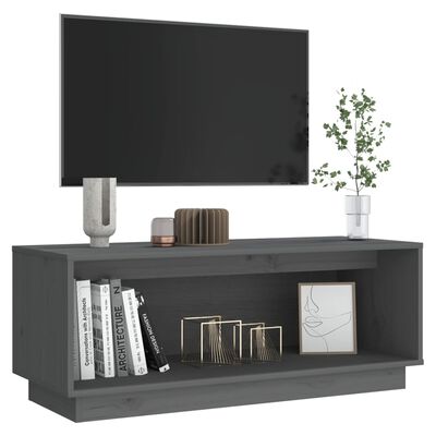 vidaXL TV-Schrank Grau 90x35x35 cm Massivholz Kiefer