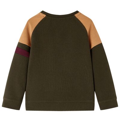 Kinder-Sweatshirt Dunkles Khaki und Kamelbraun 104