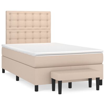 vidaXL Boxspringbett Matratze Cappuccino-Braun 120x200cm Kunstleder