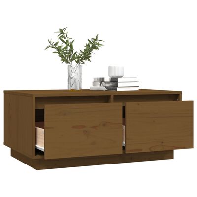 vidaXL Couchtisch Honigbraun 80x50x35 cm Massivholz Kiefer