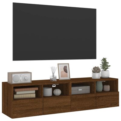 vidaXL TV-Wandschränke 2 Stk. Braun Eiche-Optik 60x30x30 cm