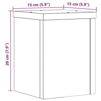 vidaXL Pflanzenständer 2 Stk. Weiß 15x15x20 cm Holzwerkstoff