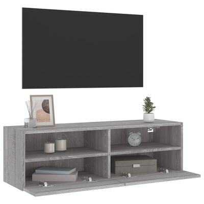 vidaXL TV-Wandschrank Grau Sonoma 100x30x30 cm Holzwerkstoff