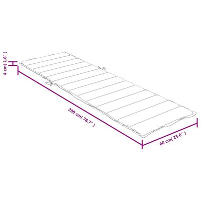 vidaXL Sonnenliegen-Auflage Melange Grün 200x60x4 cm Stoff