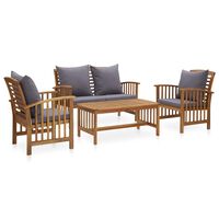 vidaXL 4-tlg. Garten-Lounge-Set mit Auflagen Massivholz Akazie