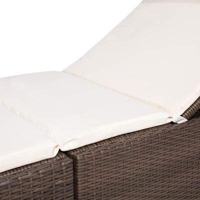 vidaXL Sonnenliege mit Polsterauflage Poly Rattan Braun