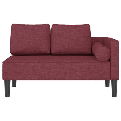 vidaXL Chaiselongue mit Kissen Weinrot Stoff