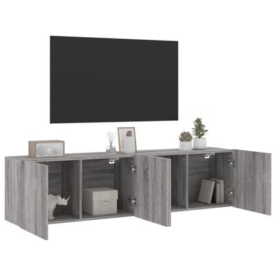 vidaXL TV-Wandschränke 2 Stk. Grau Sonoma 80x30x41 cm