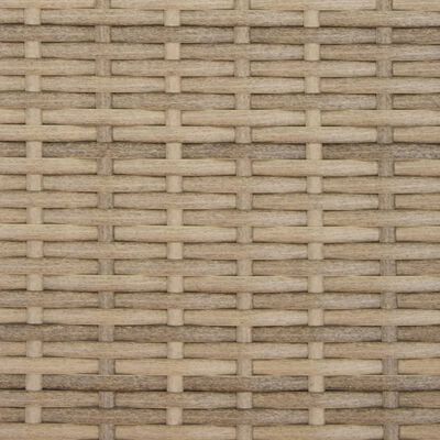 vidaXL Sonnenliege mit Dach und Kissen Beige Poly Rattan