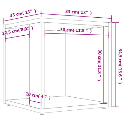 vidaXL Beistelltisch Betongrau 33x33x34,5 cm Holzwerkstoff