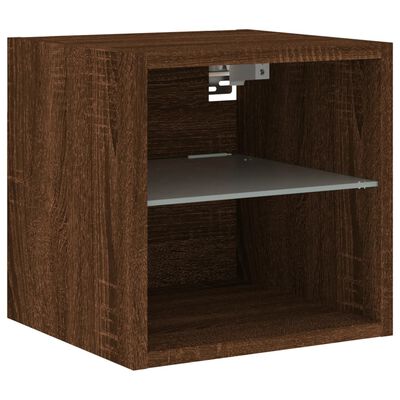 vidaXL TV-Wandschrank mit LED-Leuchten Braun Eichen-Optik 30x28,5x30cm