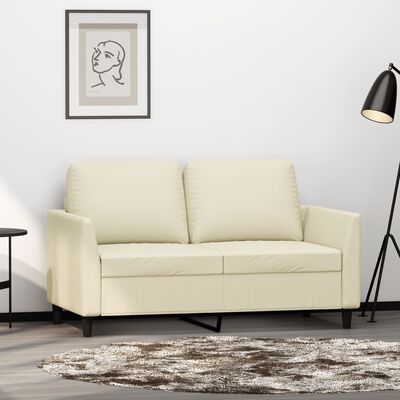 vidaXL 2-Sitzer-Sofa Creme 120 cm Kunstleder