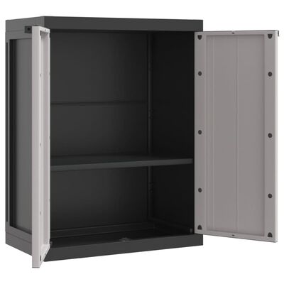 vidaXL Gartenschrank Grau und Schwarz 65x37x85 cm PP