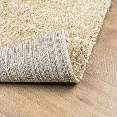 vidaXL Teppich Shaggy Hochflor Modern Golden 140x200 cm