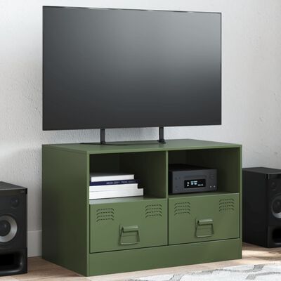 vidaXL TV-Schrank Olivgrün 67x39x44 cm Stahl