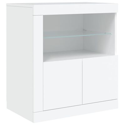 vidaXL Sideboard mit LED-Leuchten Weiß 283x37x67 cm