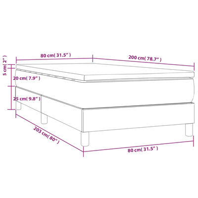 vidaXL Boxspringbett mit Matratze Schwarz 80x200 cm Kunstleder