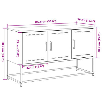 vidaXL TV-Schrank Rosa 100,5x39x60,5 cm Stahl