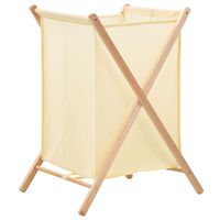 vidaXL Wäschekorb Zedernholz und Stoff Beige 42x41x64 cm