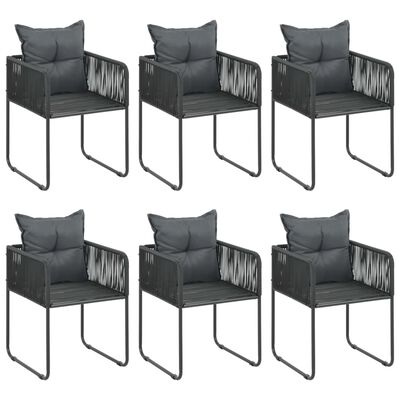 vidaXL 7-tlg. Garten-Essgruppe PVC Rattan Schwarz und Braun