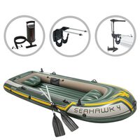 Intex Schlauchboot-Set Seahawk 4 mit Trolling-Motor und Halterung