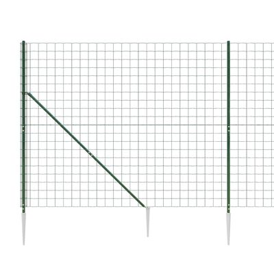 vidaXL Maschendrahtzaun mit Bodenhülsen Grün 2x10 m