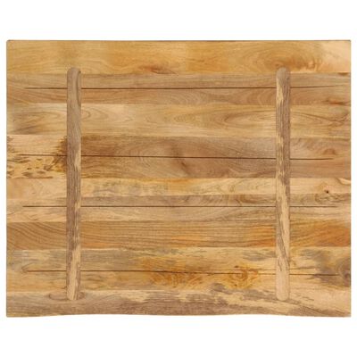 vidaXL Tischplatte 110x80x2,5 cm Baumkante Massivholz Raues Mangoholz