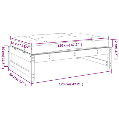 vidaXL Gartenhocker 120x80 cm Massivholz Douglasie