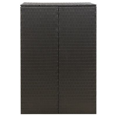 vidaXL Mülltonnenbox für 1 Tonne Schwarz 70x80x117 cm Poly Rattan