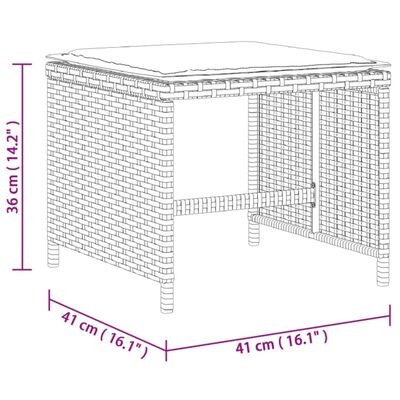 vidaXL 11-tlg. Garten-Essgruppe mit Kissen Schwarz Poly Rattan