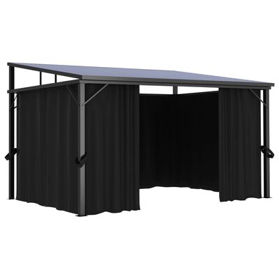 vidaXL Pavillon mit Vorhängen 405x294x244 cm Anthrazit